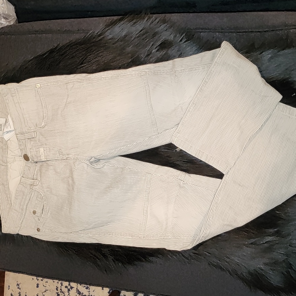 Closed Cotton Blend Gray & White Striped Pants, Pre-loved in Excellent Condition